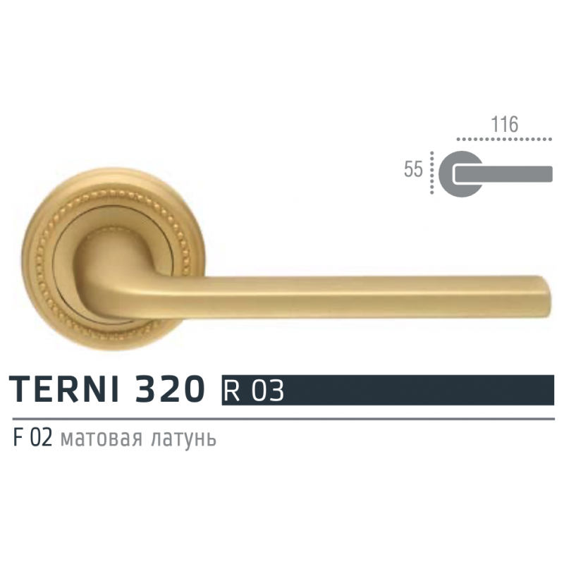 TERNI 320 на розетке R03 матовая латунь F02